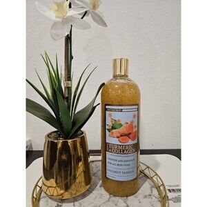 Nectar Skin Turmeric +Collagen  Exfoliating Shower Gel Coconut Vanilla 32 Fl Oz